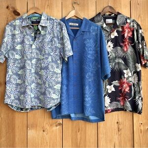 Tommy Bahama Blue Floral & Navy Tropical Button-Down Shirts (Set of 3)